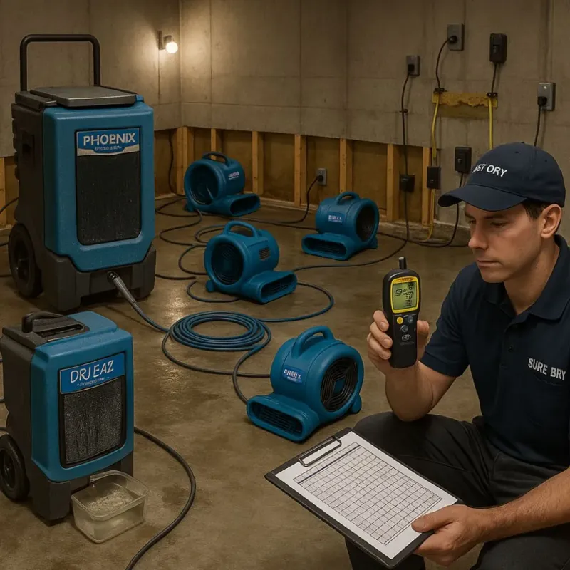 Structural Drying and Dehumidification process in Gulf Shores, AL